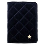 DARK Velvet Quilted Passport Cover Navy Blue