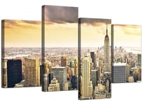 Canvas Prints UK of New York Skyline for your Office - 4 Part - Cities - NYC