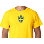 Sverige logo gul t-shirt Sweden tröja i bomull Yellow L