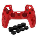 Coque Silicone pour Manette PS5 Manchon antidérapant - rouge