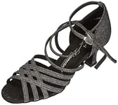 Diamant TANZSCHUHMANUFAKTUR 108-036-519, Chaussure de Danse Femme, Schwarz Silber, 41 1/3 EU