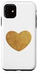 Coque pour iPhone 11 Cœur doré grunge pour les couples célébrant l'amour