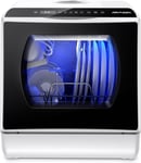 AIRMSEN Mini Table Top Dishwasher, 5+1 Cycle Programs Countertop Dishwasher, 5L