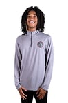 Ultra Game Men's NBA Long Sleeve T Quarter Zip Pullover Shirt Athletic Quick Dry Tee, Heather Gray, S