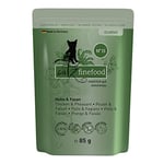 catz finefood N° 15 Nourriture pour Chat au Poulet et au Faisan - Nourriture Humide - Raffiné avec du Quinoa et du cresson - 16 sachets de 85 g