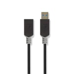 Nedis USB-C™ Sovitin | USB 3.2 Gen 1 | USB-C™ Uros | USB-A Naaras | 5 Gbps | 0.15 m | Pyöreä | Niklattu | PVC | Antrasiitti | Laatikko