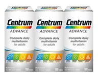 3 x Centrum Advance Multivitamin & Mineral Tablets, Pack of 100