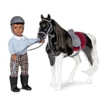 Lori Dolls - Mini poupée garçon et Cheval - Poupée de 6 Pouces et Cheval Noir Pinto - Ensemble avec vêtements, Animaux et Accessoires - Jeu pour Enfants - 3 Ans et + - Landon & Luna