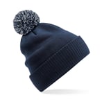 Beechfield Recycled Snowstar beanie - French Navy/Light Grey - One Size