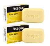 Asepso SULPHUR plus Salicyclic Acid for Acne Prone Skin (Bar Soap), 2.8 Oz-2 PCS