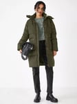 HUSH Hali Faux Fur Puffer Jacket, Khaki