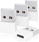 Lot de 4 adaptateurs USB C vers USB, USB C femelle vers USB mâle, adaptateur USB C vers USB, adaptateur USB C, compatible avec iPhone 11/12/13/14 Pro Max/iPad Mini 6 Air 4 5 Galaxy S20/S21/S2