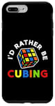 Coque pour iPhone 7 Plus/8 Plus I'd Rather Be Cubing – Speed Cube Puzzle Fan Speedcuber