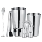 10-delars cocktailset, barset, shaker 700 ml - Rostfritt stål 700 silver