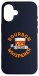 Coque pour iPhone 16 Costume humoristique Bourbon Whisperer pour amateurs de whisky