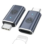 MoKo 2 Pièces Adaptateurs, Adaptateurs USB-C Mâle vers Lightning Femelle, Connecteur USB-C Support Charge Rapide pour iPhone 15/15 Pro/15 Pro Max/15 Plus, iPad Pro/Air, Pas pour Audio/OTG, Gris 35W