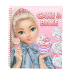 Depesche 13386 TOPModel Cake & Bake-Livre de coloriage avec Paillettes, avec 32 Pages pour créer des Motifs de modèles et de pâtisserie, y Compris 5 Feuilles d'autocollants, Mehrfarbig