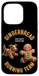 iPhone 14 Pro Funny Gingerbread Man Running Team Christmas Xmas Dog Case