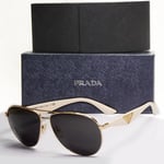 Prada Sunglasses Triangle Black Gold White Pilot PR53QS SPR 53Q ZVN-0A6 180324