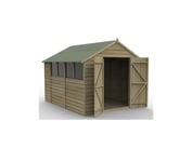 Forest Garden Overlap Pressure Treated 10x8 Apex Shed - Double Door