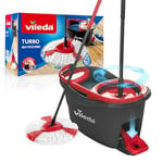 Vileda Turbo Microfibre Mop And Bucket Set, Spin Mop For Cleaning Floors, Set Of 1x Mop And 1x Bucket, Eco Packaging