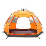 Tents for Camping Waterproof Automatic Waterproof Family Camping Tent for 4-6 Persons,Big Size Oxford Cloth Double Layer Family Camping Tent with Instant Setup. (Color : Orange)