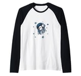 Cute Penguin Astronaut in Space Adventure Apparel Raglan Baseball Tee