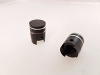 POSH - Bicycle/Motorbike/Car Tyre valve caps - Black Piston 2pkt