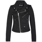 Veste Schott  Blouson Perfecto Denim femme  Ref 48604 Noir