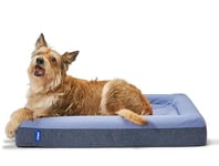 Casper Lit pour Chien en Mousse à mémoire de Forme en Peluche Bleu Taille L 88,9 x 114,3 x 17,8 cm