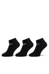 Emporio Armani Men's Eagle Logo 3-Pack Sneaker Socks, Black/Black/Black, S/M (Pack of 3)