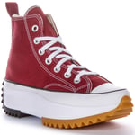 Converse A06514C Run Star Hike Platform Trainers Maroon Size UK 3 - 12