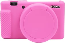 Étui pour appareil photo Sony ZV-1-Housse d'objectif amovible en silicone souple anti-rayures-Compatible avec appareil photo Sony ZV-1 ZV1 (rose)