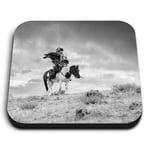 Square MDF Magnets - BW - Kazakh en Eagle Hunter Man  #35917