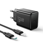 SiGN Hurtiglader for iphone USB-C til lyn 2m, 20W - Sort