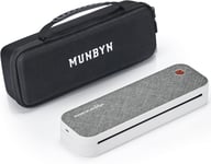 MUNBYN Portable Bluetooth Thermal Printer with Carry Case, Support Gray 