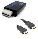 Adaptateur HDMI full HD pour Nintendo Wii - Wii U - Noir+ câble HDMI 1,5 m