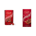 Lindt Lindor Milk Chocolate Truffles Box, 600g & Lindor Milk Bar, 100g