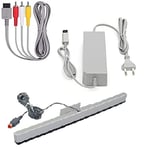 DARLINGTON & Sohns Kit de câbles pour Nintendo Wii, avec câble de charge, bloc d'alimentation et câble TV péritel, barre de capteur, adaptateur CA