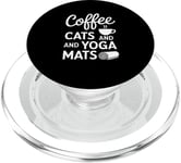 Funny Coffee Cats & Yoga Mats Mindful Workout PopSockets PopGrip for MagSafe