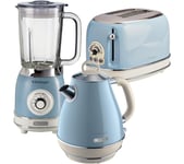 ARIETE Vintage ARPK24 2-Slice Toaster, Jug Kettle & Blender Bundle - Blue