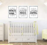 Once Upon A Time Set of 3 Quotes Baby Boys Nursery Decor Wall Art Poster Print - Size A3-297 x 420 mm