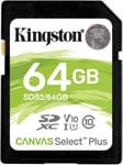 Kingston Sds2/64Gb Canvas Select Plus Carte Sd Class 10 Uhs-I 64 Go