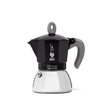 Bialetti - Moka Induction, Cafetière Moka, Convient à Tous Les Types de Plaques de Cuisson, 6 Tasses d'Espresso (280 Ml), Noir