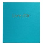 EXACOMPTA - 47788E - 1 Livres d'or POP'N CO - Format Compact 21 x 19 cm - Tranche et Marquage Or avec Inscription Livres d'or - 140 Pages Blanches Unies - Couleur Cyan