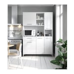 Eco Buffet de cuisine l 120 cm - Blanc brillant