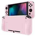 PlayVital Upgraded Dockable Case Grip Cover for Nintendo Switch, Ergonomic Protective Case for Nintendo Switch, Separable Protector Hard Shell for Joycon - Cherry Blossoms Pink