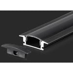 V-tac - Profilé aluminium noir pour bande led 2000 x 24.7 x 7mm