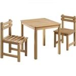 Ensemble Repas De Jardin Pour Enfant - 2 Personnes - Table Carrée 50 X 50 X 50 Cm Et 2 Chaises - Bois Acacia Fsc