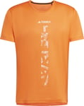 Adidas Men's Terrex Agravic Trail Running T-Shirt Semi Impact Orange/White, S